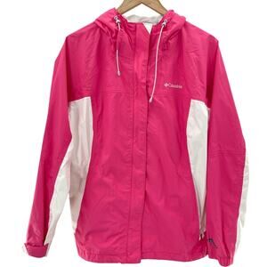 Columbia Omni Tech Fully Sealed Pink White Zip Up Lightweight Jacket Size 1X